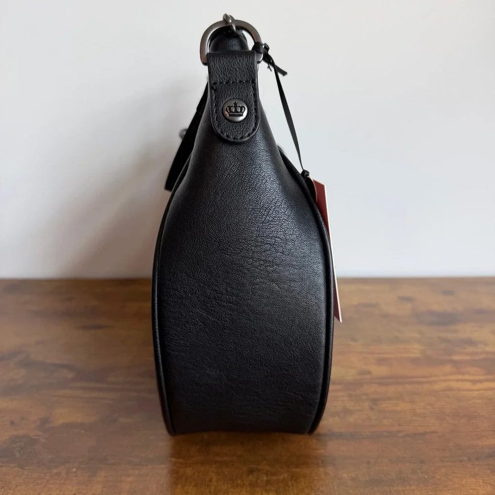 New Juicy Couture Royal to Juicy Black Hobo Shoulder Handbag Gothic Charm Cute